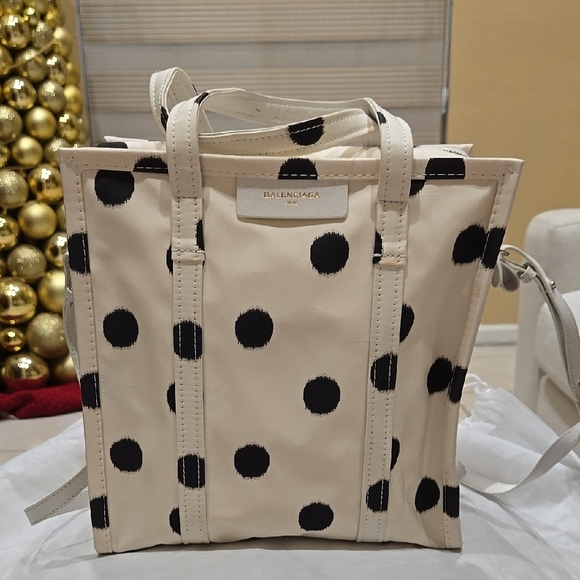 Balenciaga Cream and Black Polka Dot Women's Bag - Picture 1 of 13